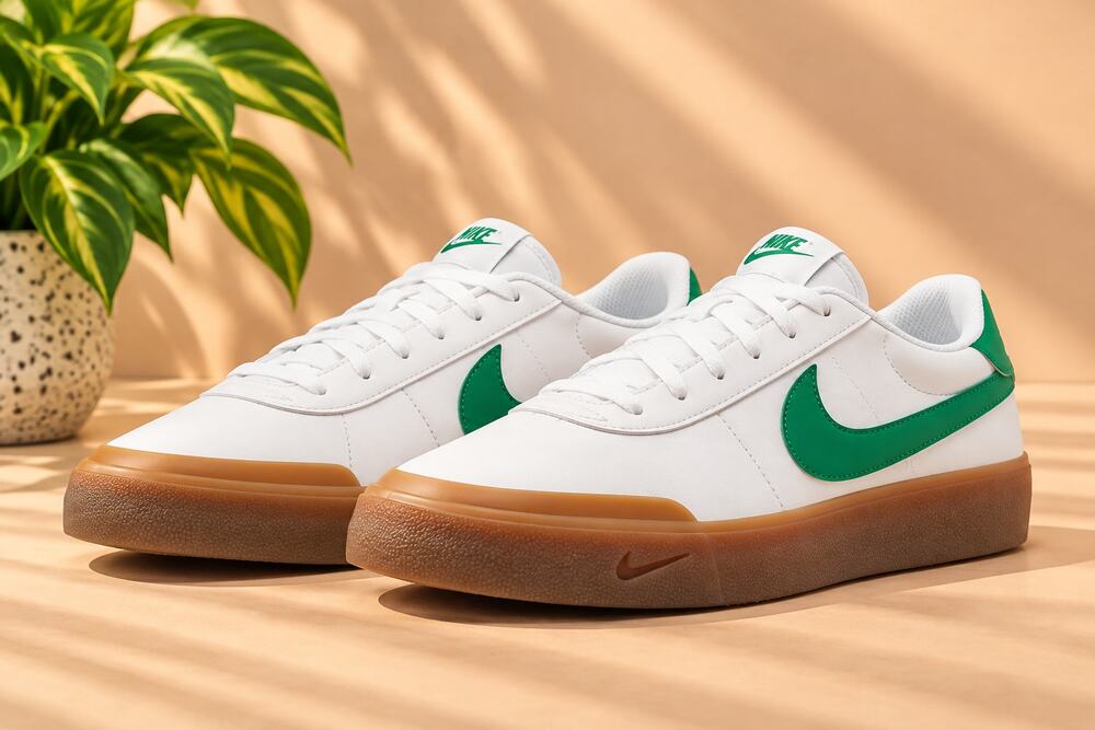 NWT Nike Mens Court Shot Shoes White Malachite Gum Brown Sneakers Size 9